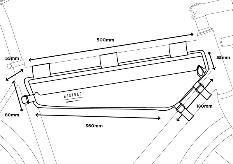Restrap Race Frame Bag Large - runkolaukku