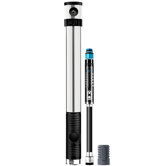 CRANKBROTHERS Mini pump Klic HP Gauge and CO2 8,3 bar/120 psi Silver - minipumppu