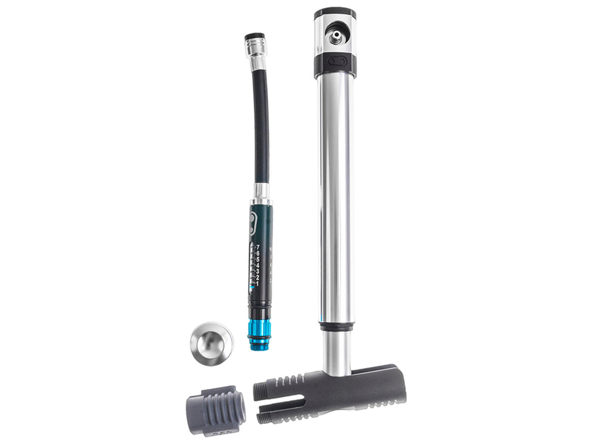 CRANKBROTHERS Mini pump Klic HP Gauge and CO2 8,3 bar/120 psi Silver - minipumppu
