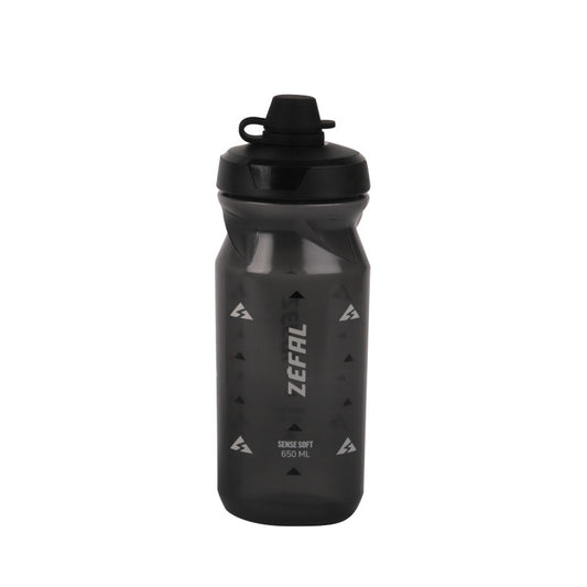 ZÉFAL Water bottle Sense Soft 65 No-Mud 650 ml Smoked Black - drinking bottle with protective cap